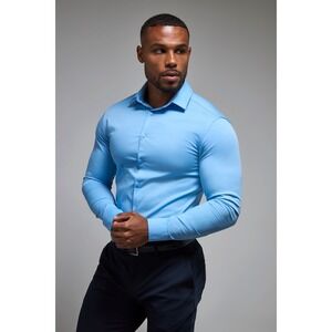 Tailored Athlete Essential Long Sleeve Shirt Mens Medium Blue Muscle Fit NWT